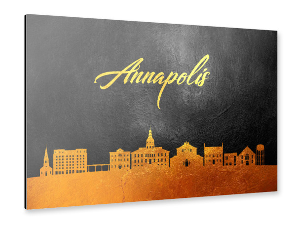 Alu-Dibond "Gold-Skyline - Annapolis Maryland" 30x20 cm artboxONE