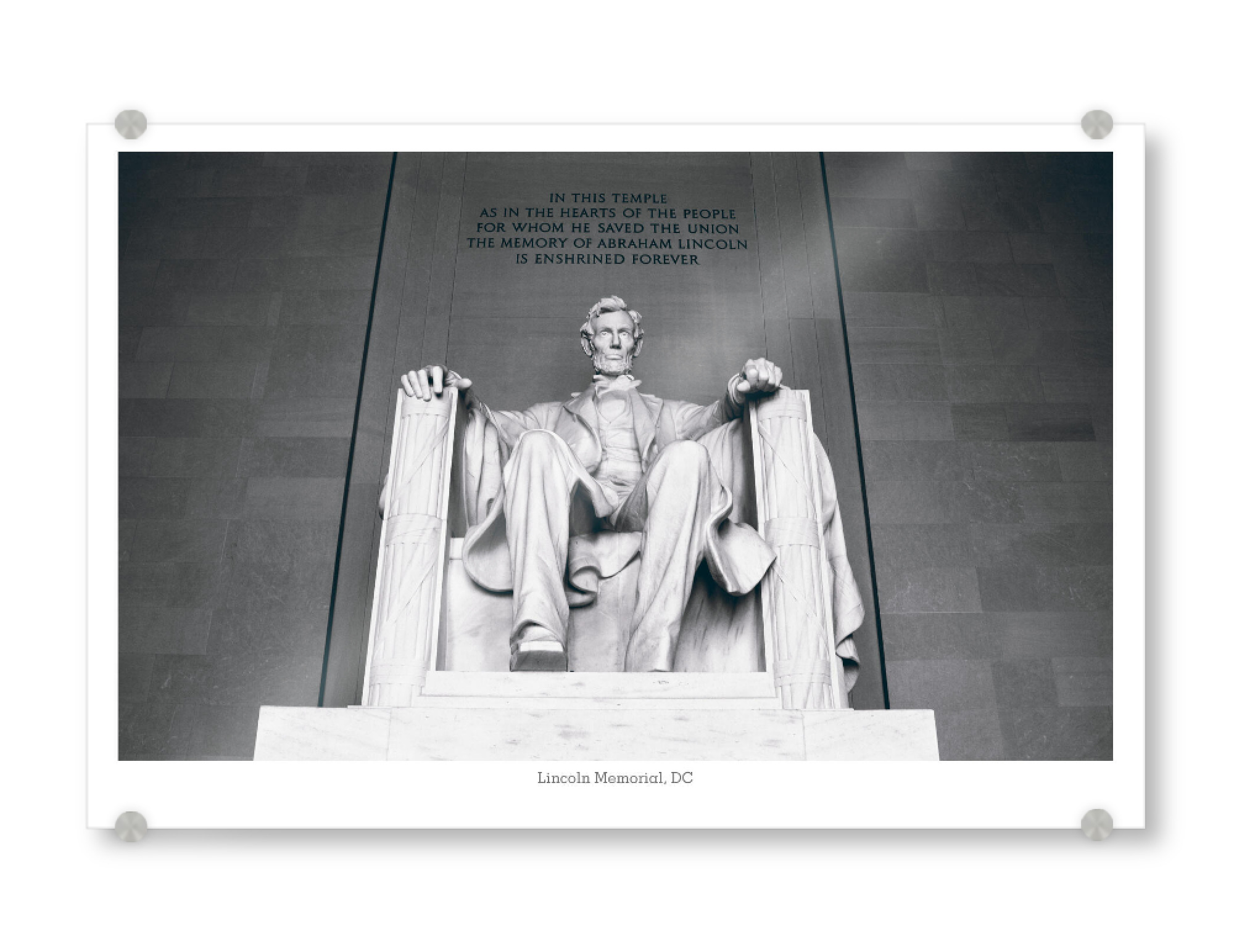 Acrylglasbild "The Lincoln Memorial, Washington" artboxONE - Reise,Schwarzweiß,Architektur,Reise / Länder,Städte / Washington