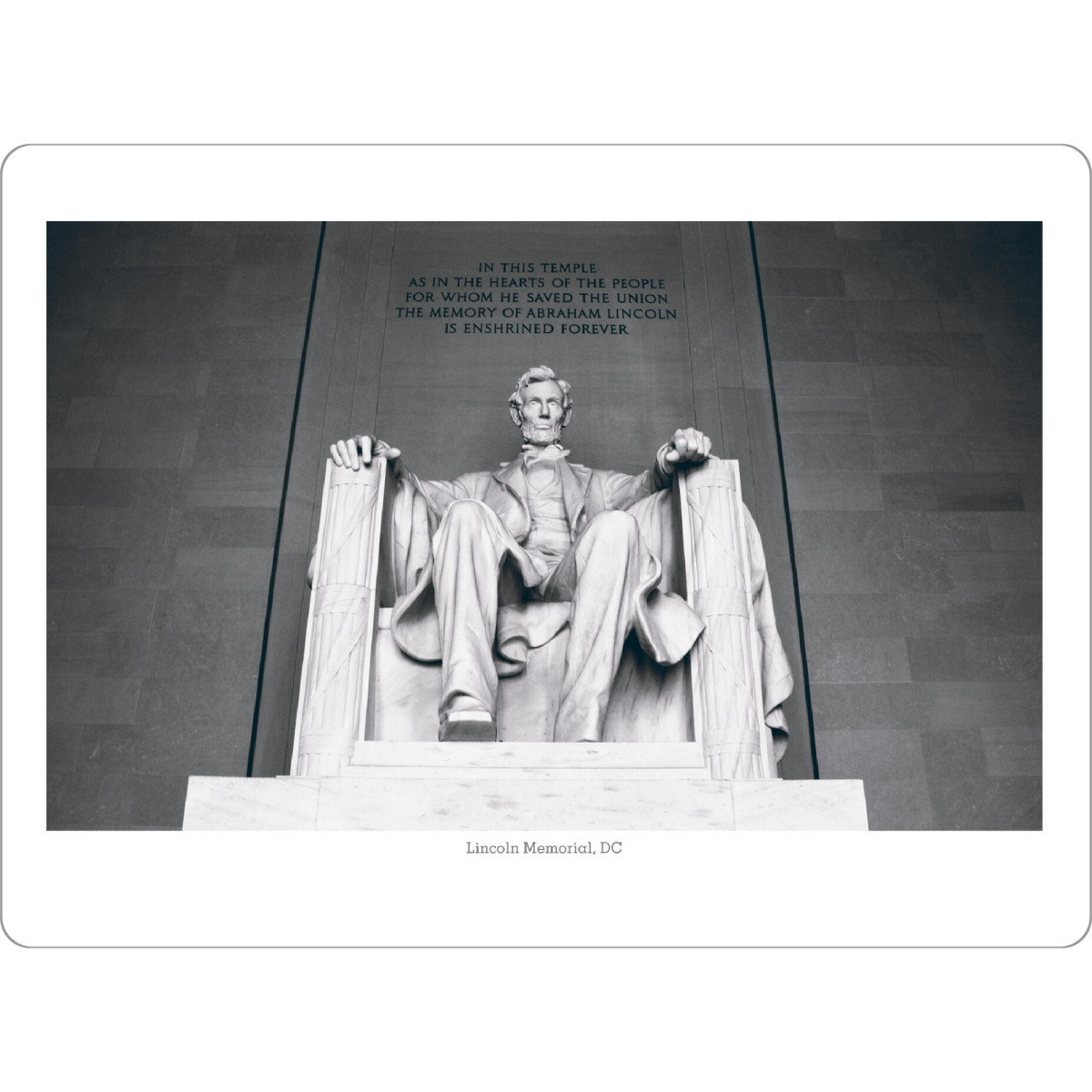 Tischset "The Lincoln Memorial, Washington" artboxONE - Reise,Schwarzweiß,Architektur,Reise / Länder,Städte / Washington