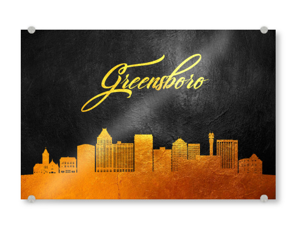 Acrylglasbild "Gold aus Greensboro" artboxONE - Städte - Greensboro,North carolina,Gold,Skyline,Stadt