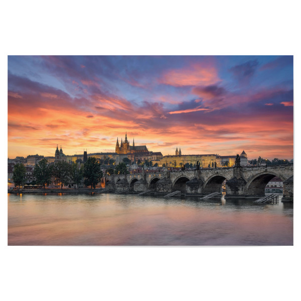 Poster 30x20 cm "Prager Burg bei Sonnenuntergang" artboxONE - Reise,Reise / Länder,Städte / Prag
