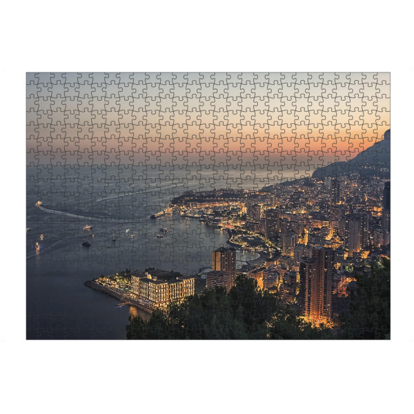 Puzzle Ravensburger "Monaco am Abend" artboxONE - Städte,Reise,Architektur,Reise / Strand und Meer,Reise / Länder