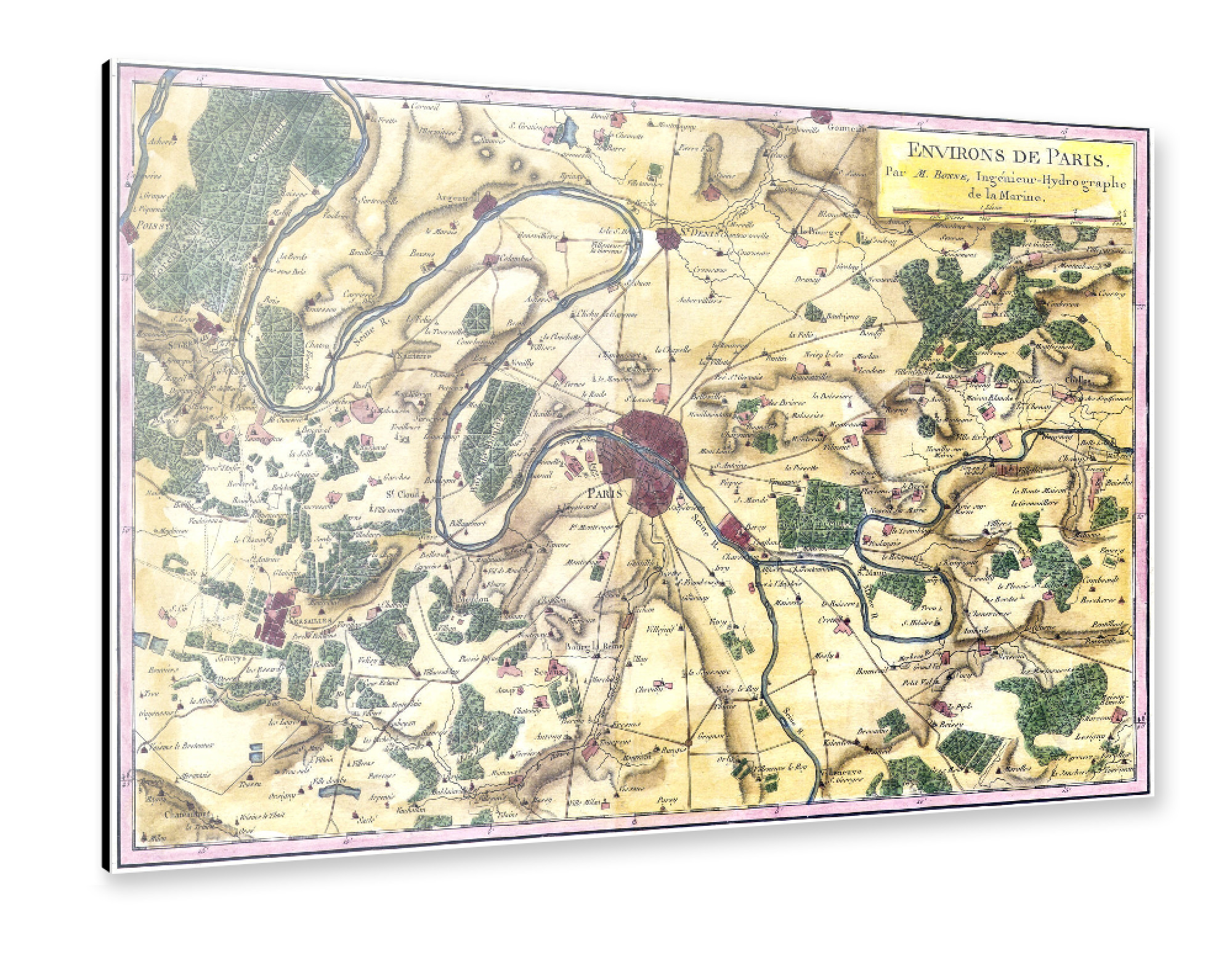 Alu-Dibond "Paris pictorial map" 75x50 cm artboxONE
