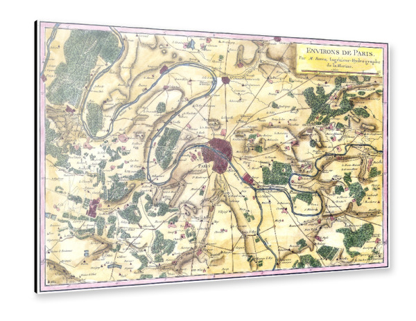 Alu-Dibond "Paris pictorial map" 30x20 cm artboxONE