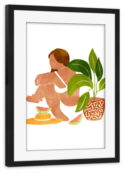 Poster mit Rahmen schwarz "Hakuna Matata" artboxONE - Natur,Menschen