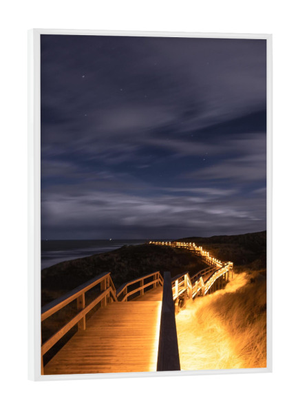 Poster mit weißem Rahmen "Goldener Weg - Sylt" artboxONE - Reise / Strand und Meer