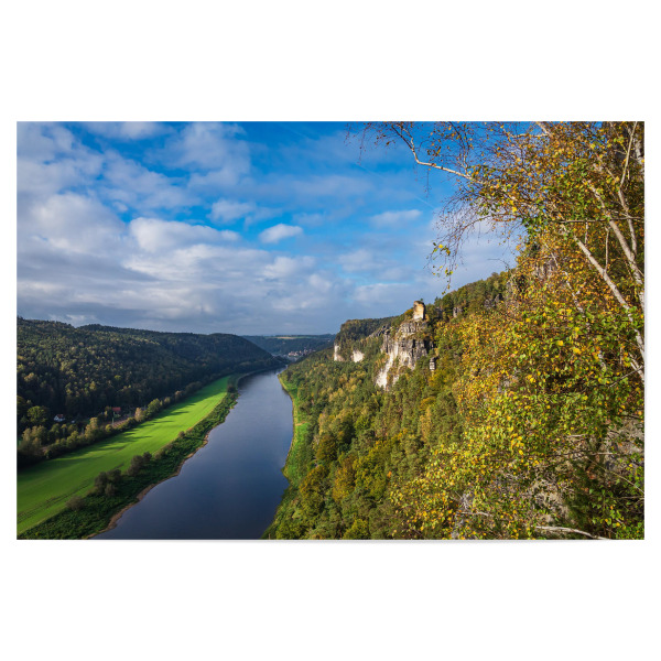 Poster 30x20 cm "Felsen, Elbe und Landschaft" artboxONE - Natur,Reise