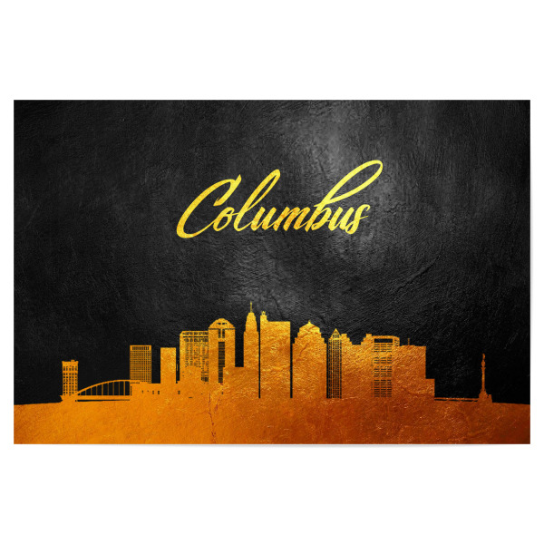 Poster "Columbus Ohio Gold-Skyline" artboxONE - Städte - Columbus,Ohio,Gold,Skyline,Stadt