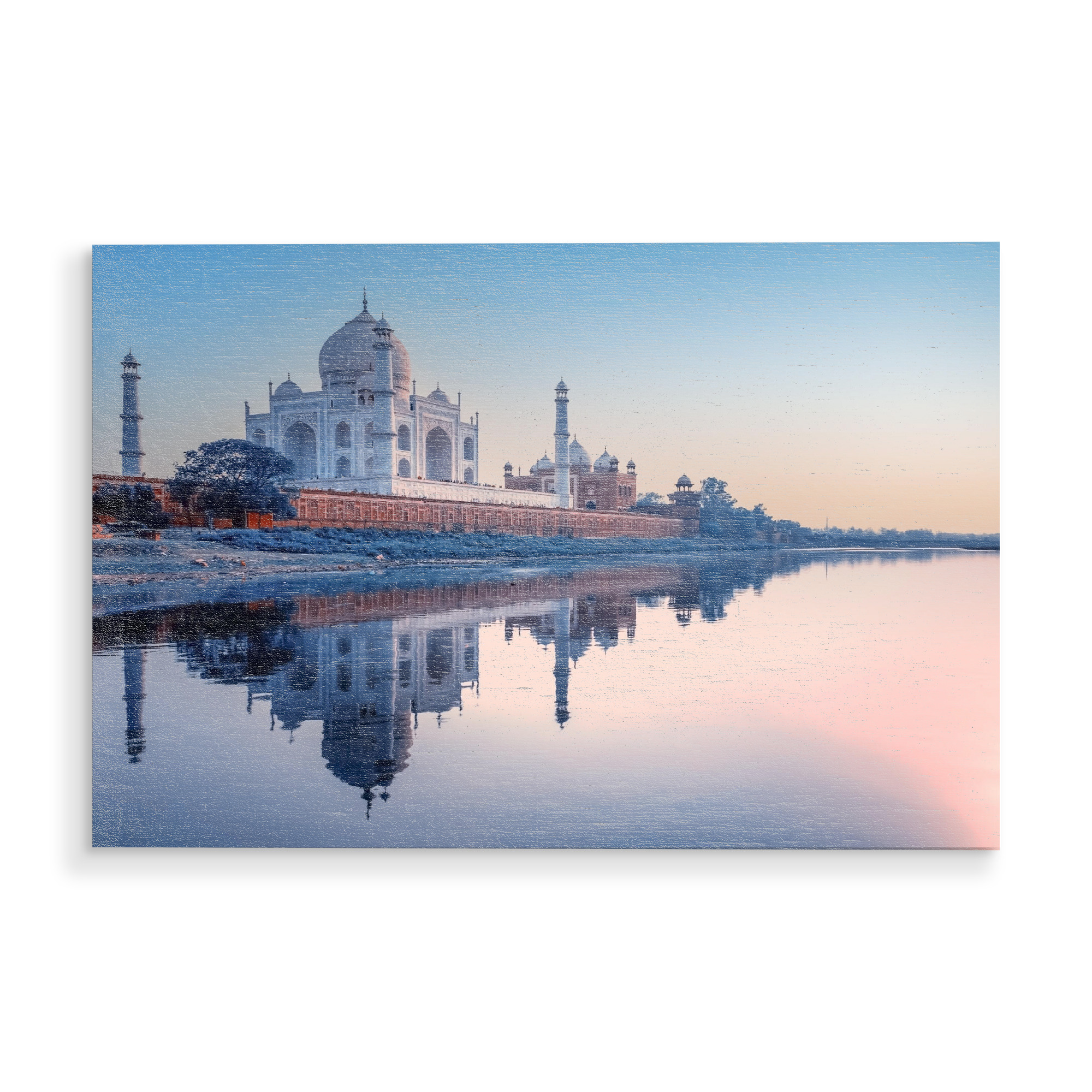 Holzbild "Blauer Taj Mahal" artboxONE - Städte,Reise,Architektur,Reise / Asien,Reise / Länder