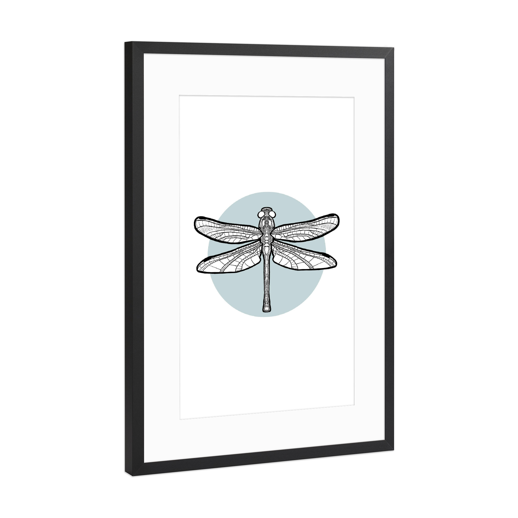 Poster mit Rahmen Schwarz (Metallic) "Dragonfly Geometry" artboxONE - Tiere,Abstrakt,Geometrie