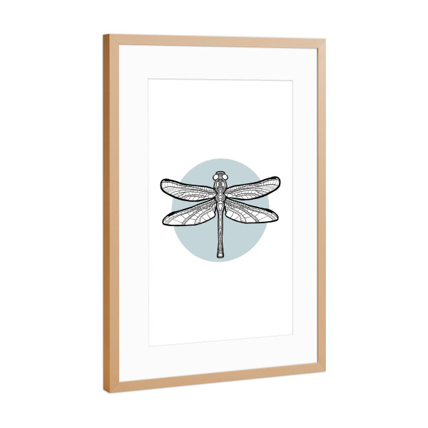 Poster mit Rahmen Kupfer "Dragonfly Geometry" artboxONE - Tiere,Abstrakt,Geometrie