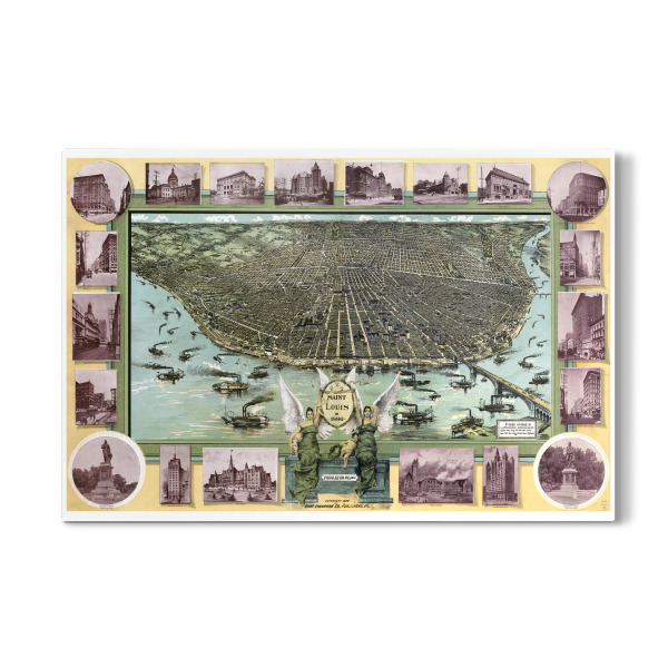 Galerie-Print "Bildkarte von Saint Louis" 30x20 cm artboxONE