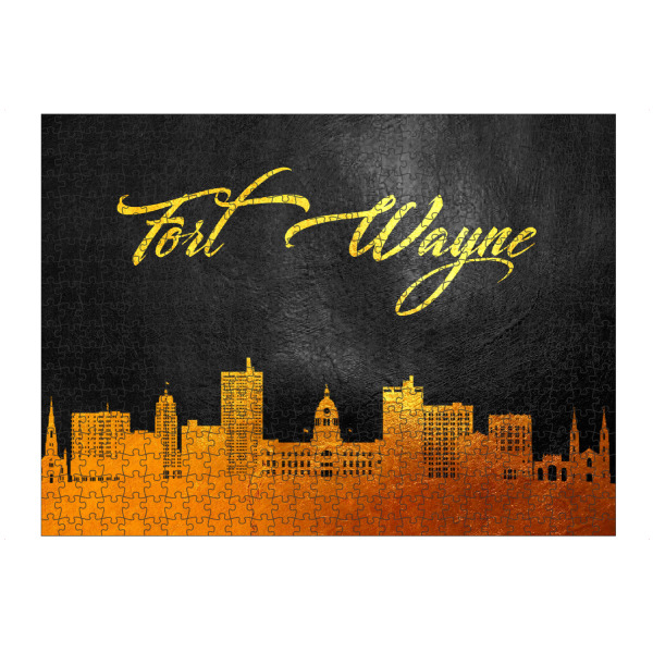 Puzzle Ravensburger "Fort Wayne Indiana Gold Skyline" artboxONE - Städte - Wayne,Indiana,Gold,Skyline gegangen,Stadt - Bild wayne