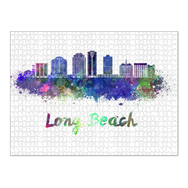 Puzzle Ravensburger "LONG BEACH-v2-Skyline" artboxONE - Städte,Abstrakt,Architektur