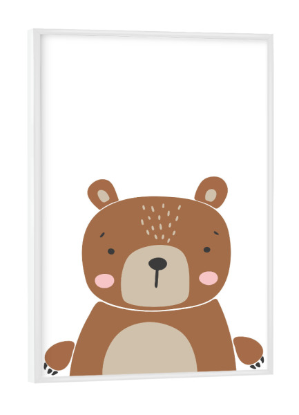 Poster mit weißem Rahmen "Kinderzimmertier, Boho-Babybär" artboxONE - Für Kinder,Tiere
