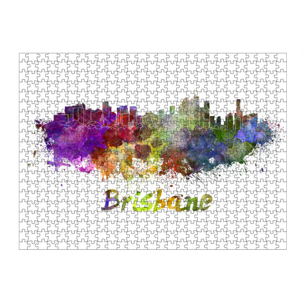 Puzzle Ravensburger "Skyline von BRISBANE in Aquarell-b" artboxONE - Städte,Reise,Abstrakt,Architektur