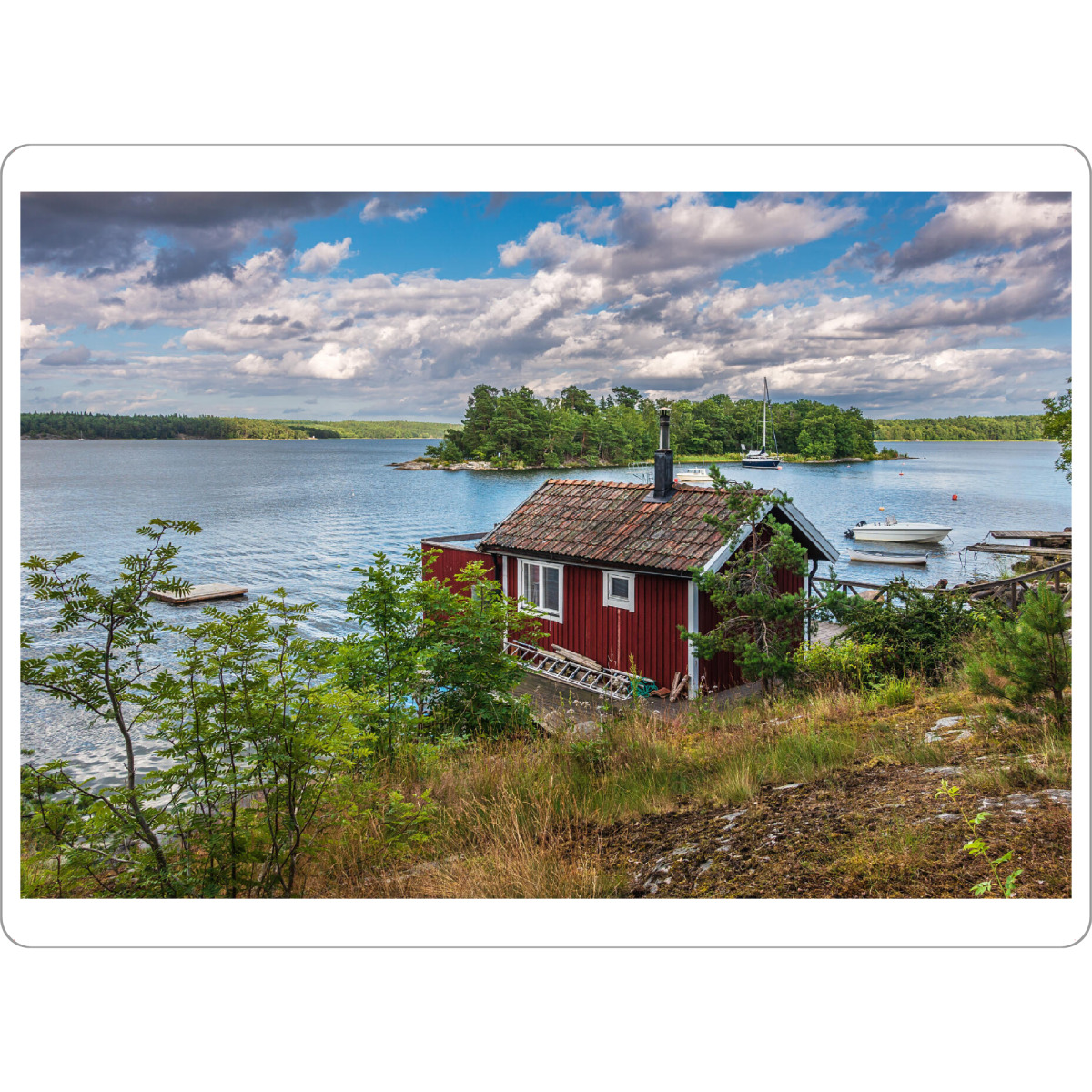 Tischset "Hütte im Schärengarten" artboxONE - Natur,Reise,Architektur,Reise / Strand und Meer,Reise / Länder