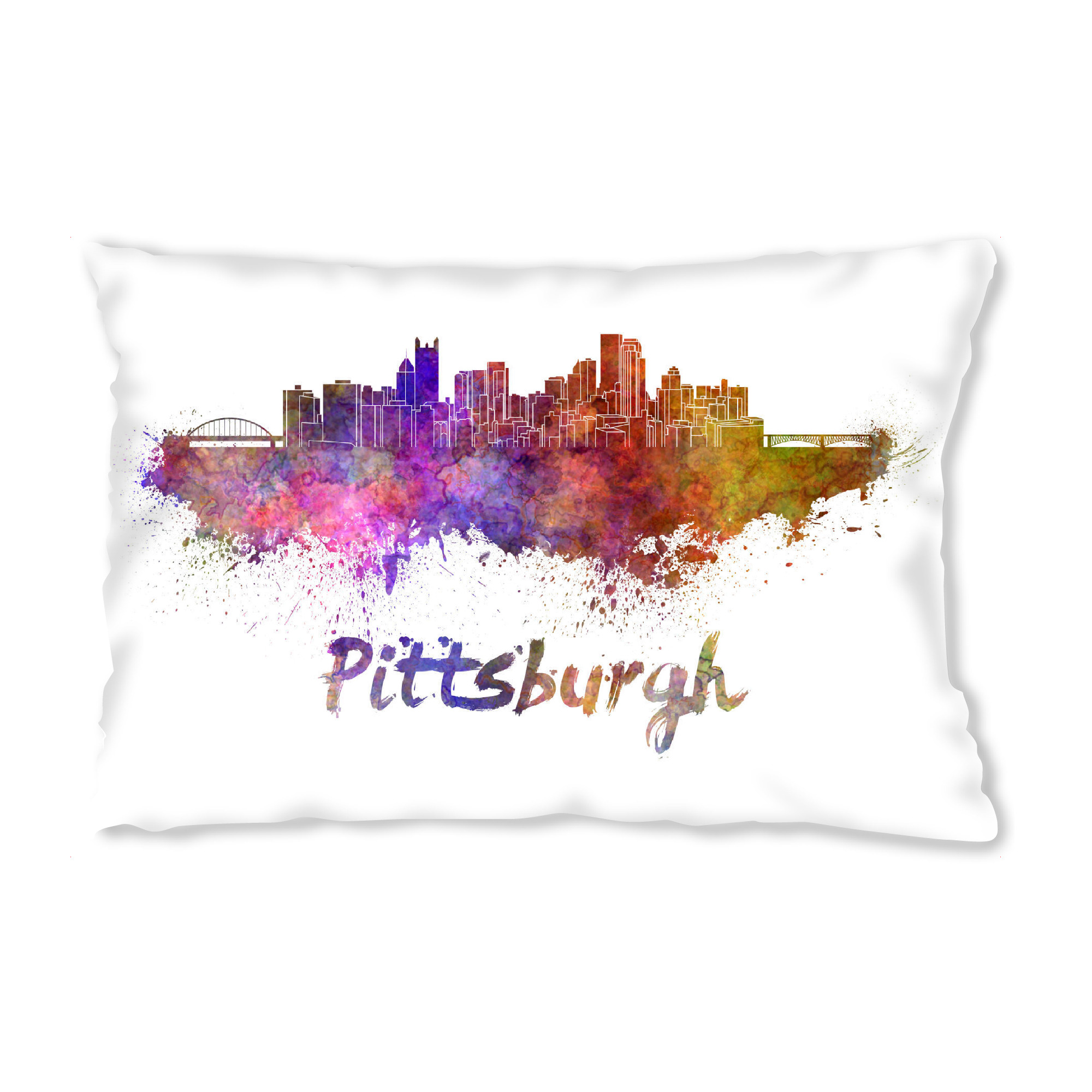 Design-Kissen "PITTSBURGH-Skyline im Aquarell" artboxONE - Städte,Abstrakt,Architektur
