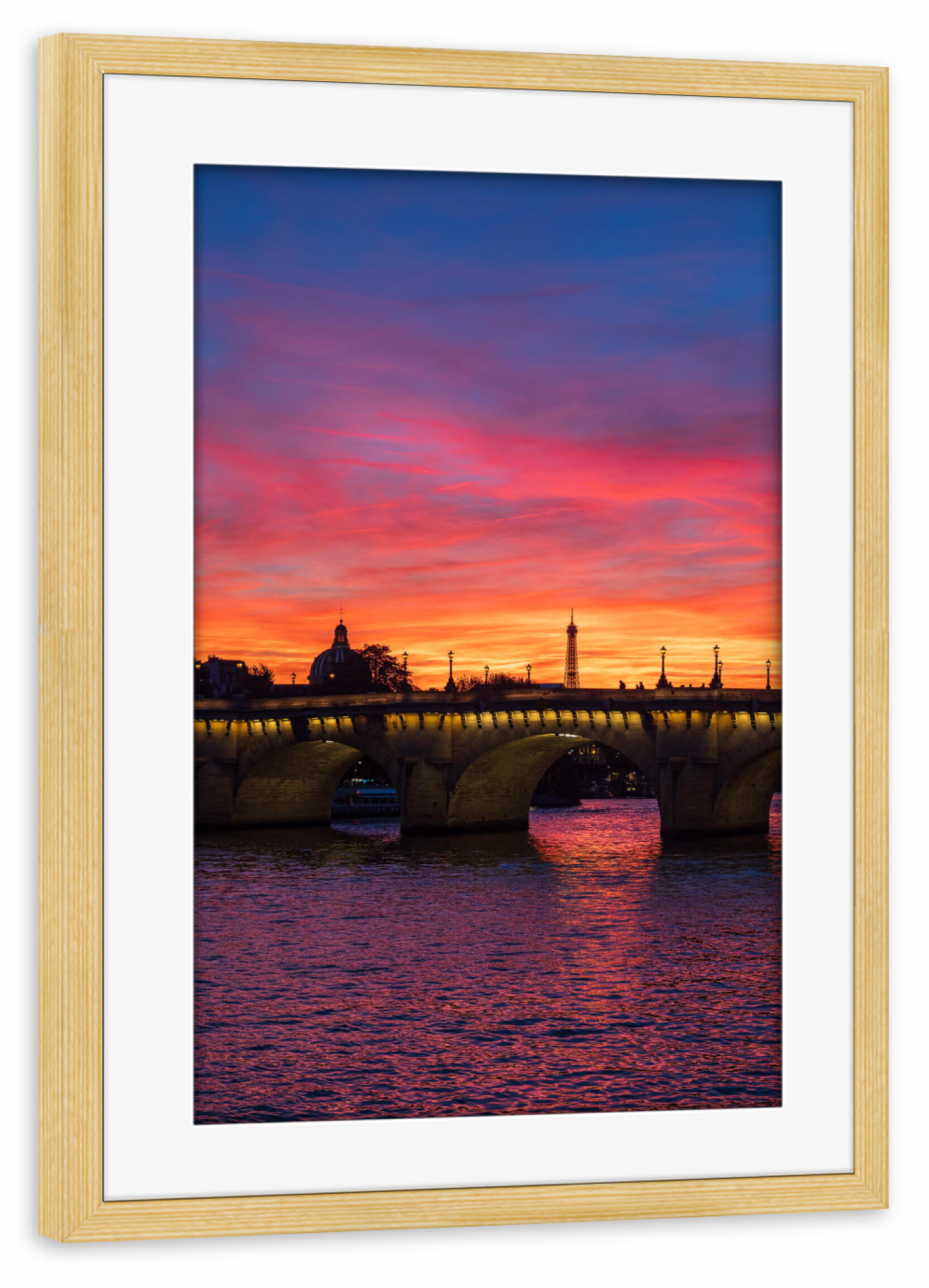 Poster mit Rahmen kiefer "Brücke Pont Neuf, Paris" artboxONE - Reise,Architektur,Städte / Paris,Reise / Länder