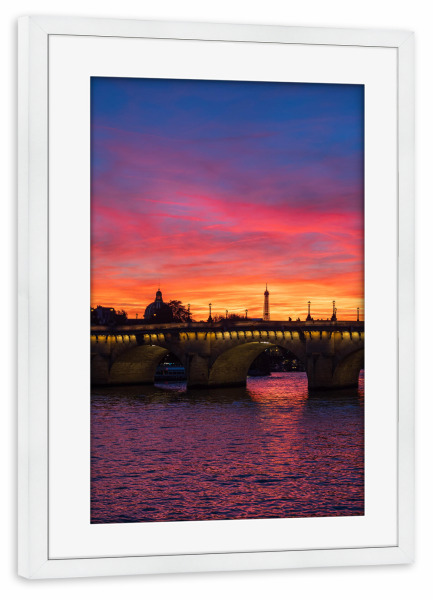 Poster mit Rahmen weiß "Brücke Pont Neuf, Paris" artboxONE - Reise,Architektur,Städte / Paris,Reise / Länder