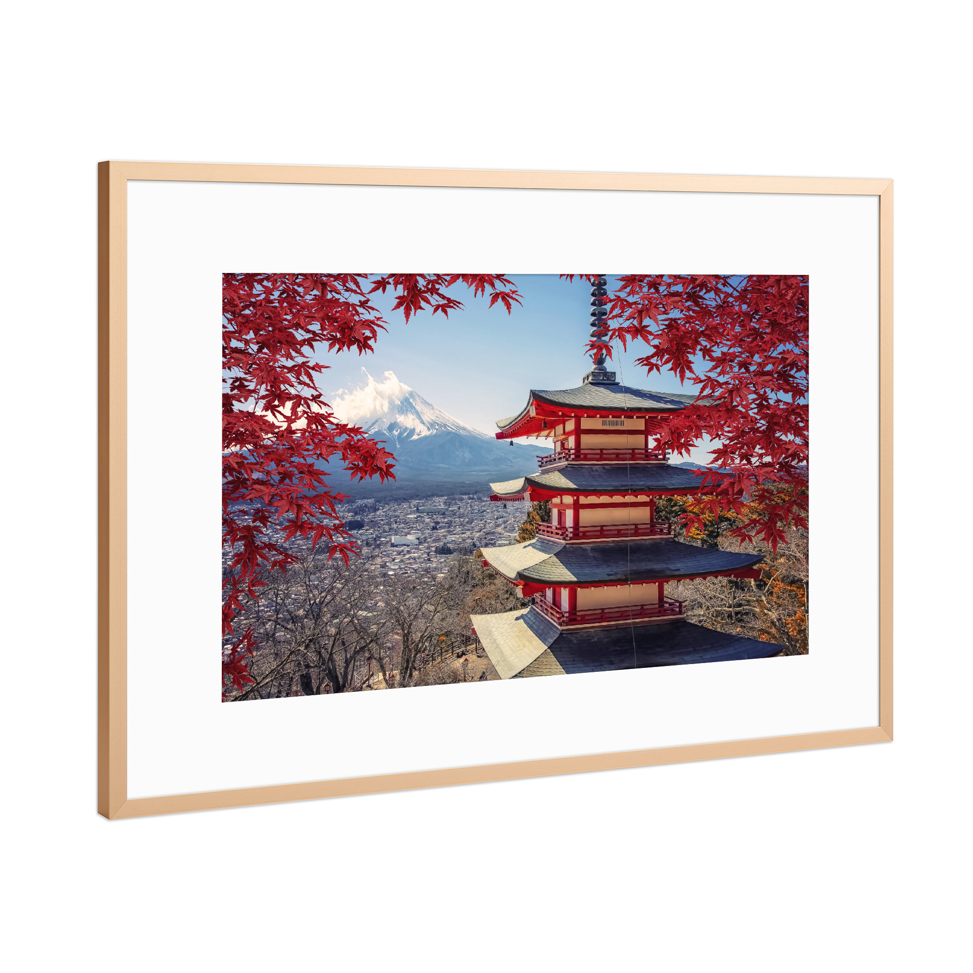 Poster mit Rahmen Kupfer "Japan im Herbst" artboxONE - Natur,Reise,Architektur,Reise / Asien,Reise / Länder