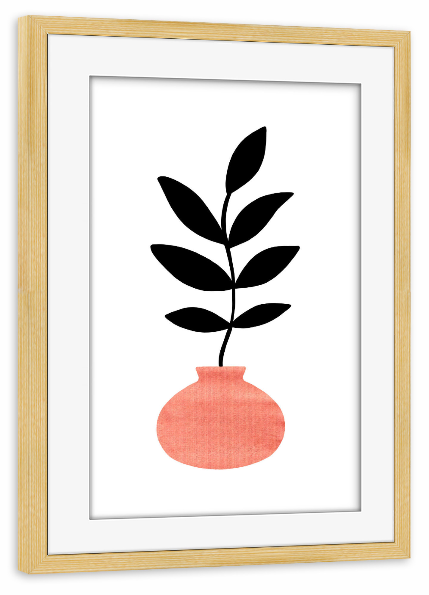Poster mit Rahmen kiefer "Mid Century Branch" artboxONE - Natur,Floral,Abstrakt,Geometrie
