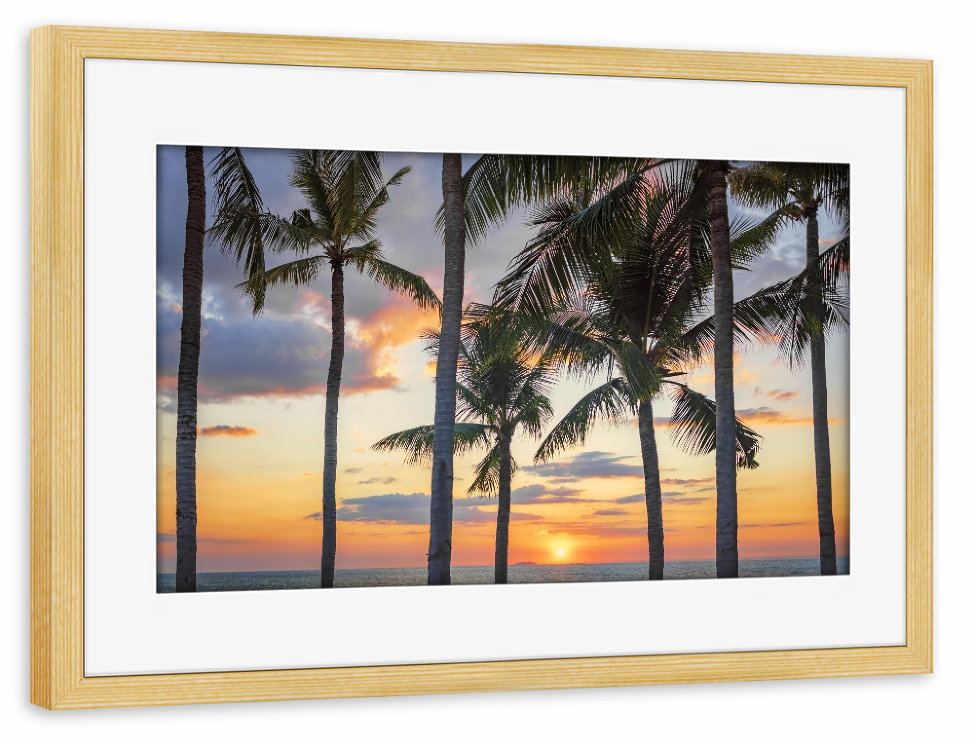 Poster mit Rahmen kiefer "Tropical Island sunset" artboxONE - Natur,Reise,Reise / Strand und Meer,Reise / Asien,Reise / Länder