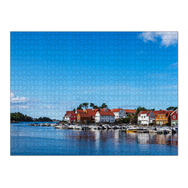 Puzzle Ravensburger "Häuser in Furuholmen" artboxONE - Natur,Reise,Architektur,Reise / Strand und Meer,Reise / Länder