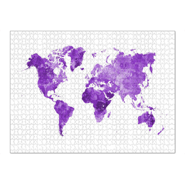 Puzzle Ravensburger "Aquarell Weltkarte-f" artboxONE - Reise,Tiere - Karte,Karten,Aquarell,Farbe,Weltkarte,Atlas,Abbildung,Flach,Bunt,Elegant,Abstrakt