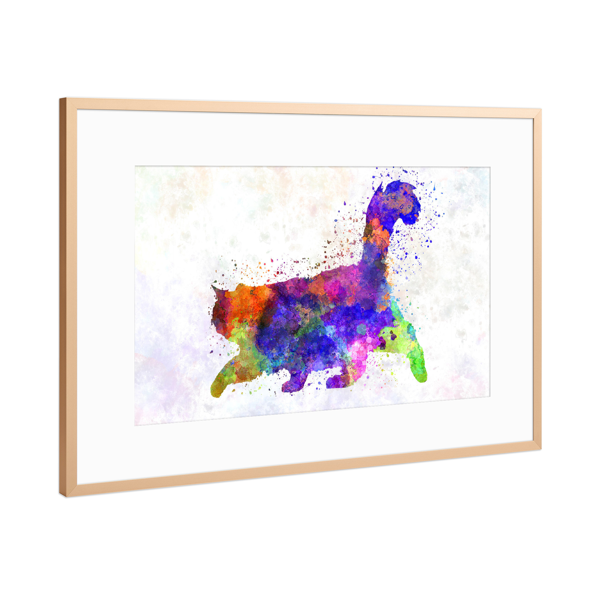 Poster mit Rahmen Kupfer "Burma-Katze im Aquarell" artboxONE - Tiere,Abstrakt