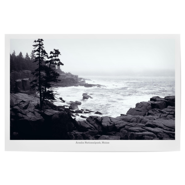 Poster "Acadia Nationalpark" artboxONE - Natur,Reise,Schwarzweiß,Reise / Länder