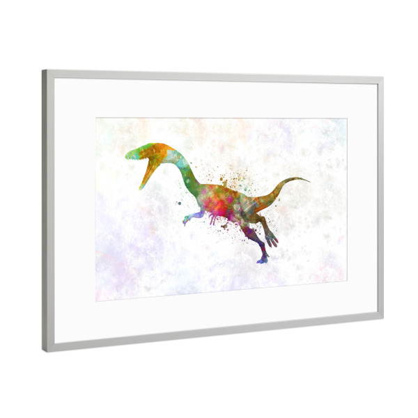Poster mit Rahmen Silber "Coelophysis in watercolor" artboxONE - Tiere,Abstrakt
