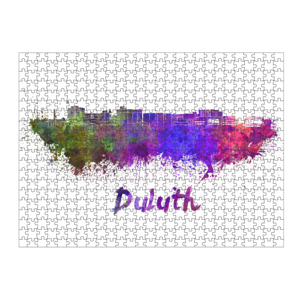 Puzzle Ravensburger "DULUTH MN skyline in watercolor" artboxONE - Städte,Abstrakt,Architektur