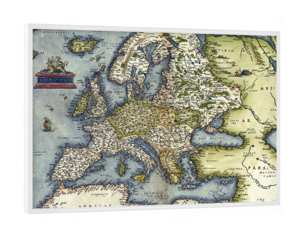 Poster mit weißem Rahmen "Old europe map" artboxONE - Kartografie