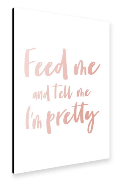 Alu-Dibond "Feed me I Serie Altrosa Weiß" 30x20 cm artboxONE