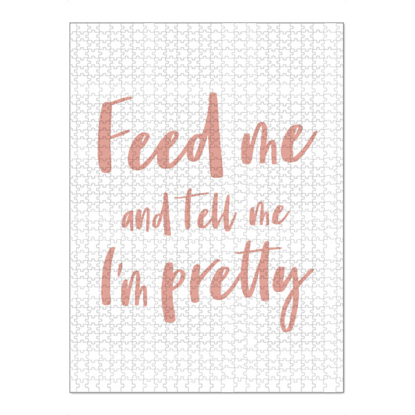 Puzzle Ravensburger "Feed me I Serie Altrosa Weiß" artboxONE - Typografie,Für Kinder,Menschen,Liebe,Lustig