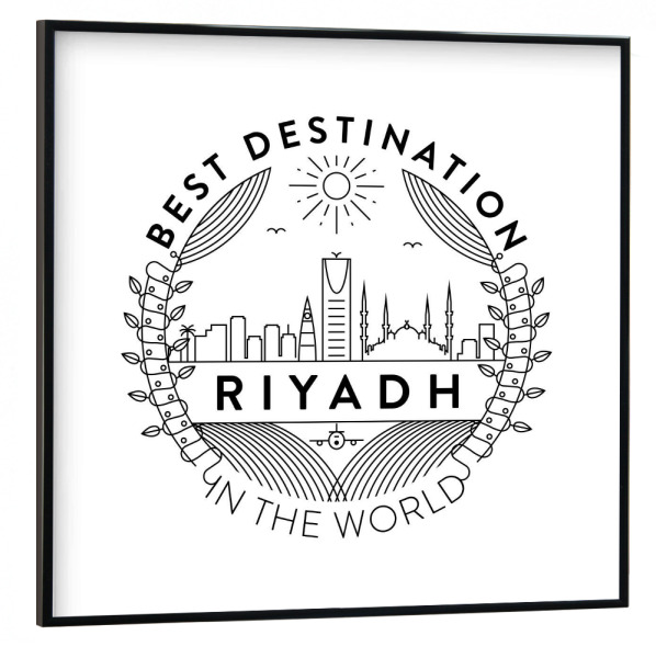 Poster mit schwarzem Rahmen 30x30 cm "Riad-Abzeichen" artboxONE - Städte,Reise
