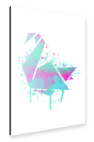 Alu-Dibond "Neon-Schwan" 30x20 cm artboxONE