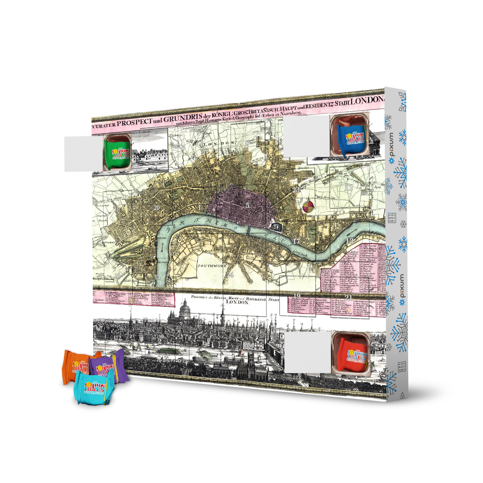 Adventskalender mit Tony's Chocolonely Londoner Bildkarte artboxONE Adventskalender Architektur