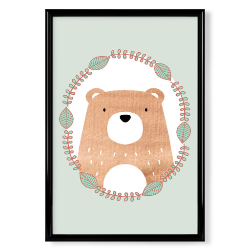 Little bear with a wreath