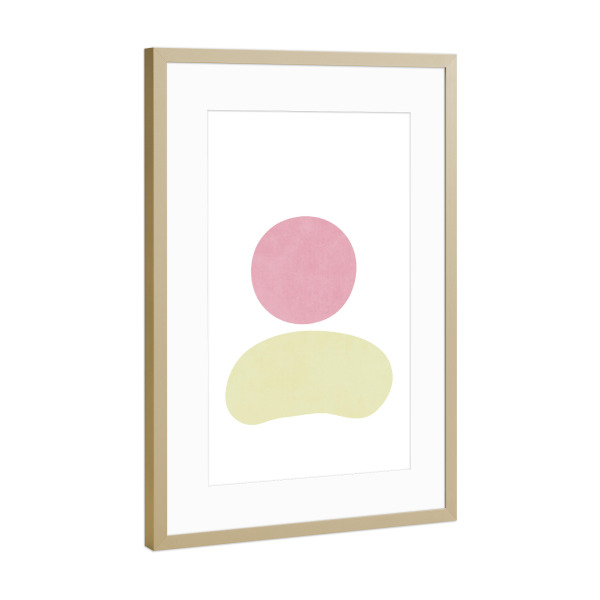 Poster mit Rahmen Gold "Einfache Sonnenuntergangsformen" artboxONE - Natur,Abstrakt