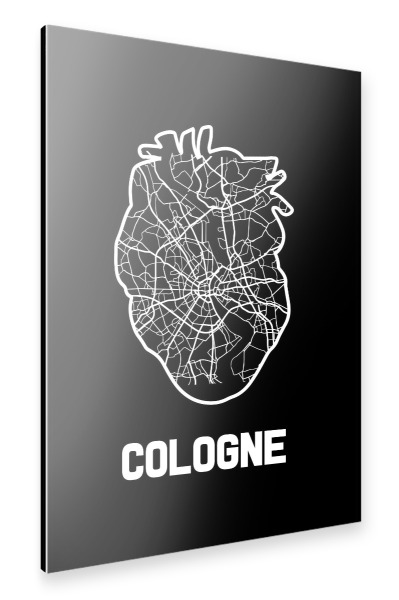 Alu-Dibond "Kölner Herzkarte" 30x20 cm artboxONE
