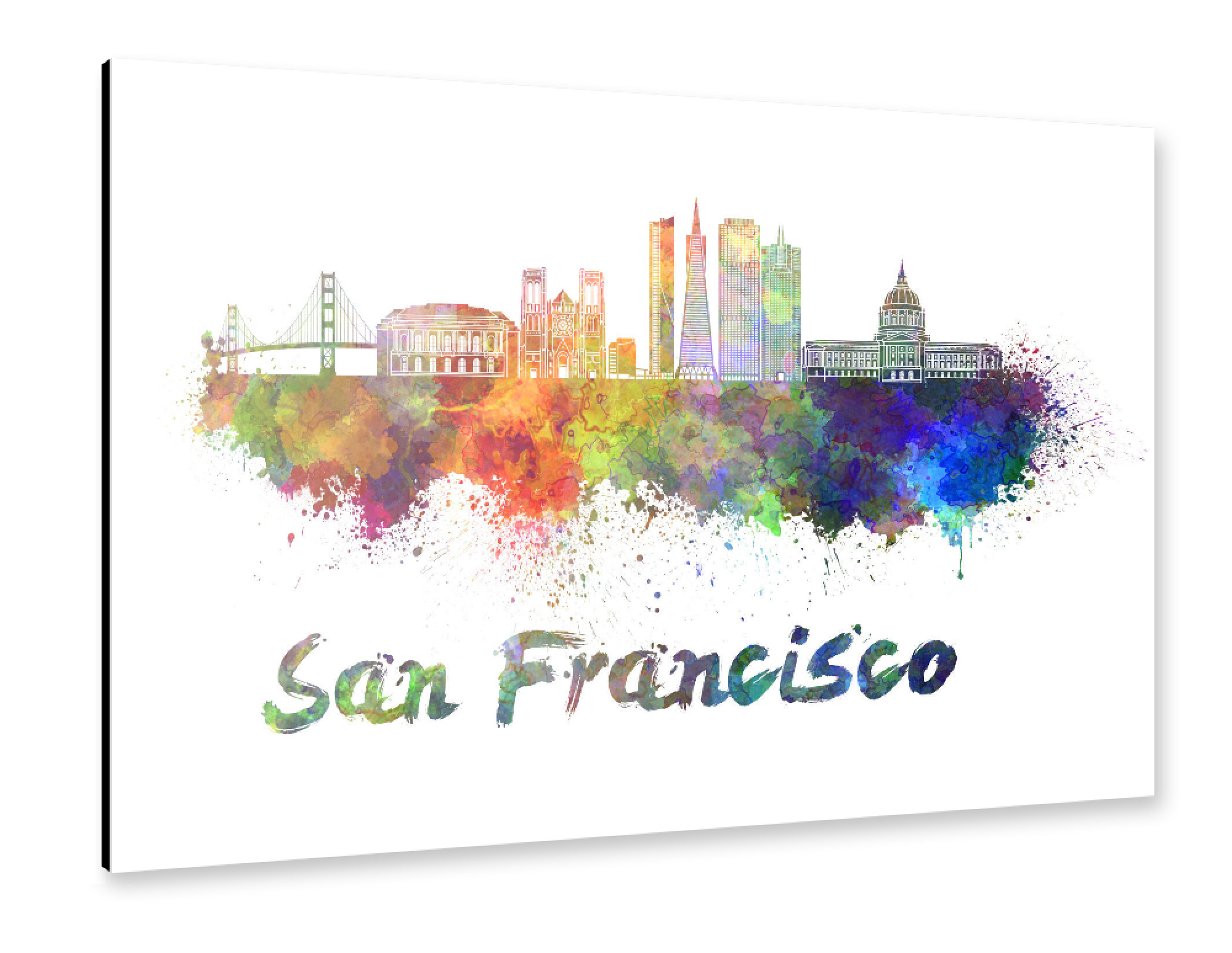 Alu-Dibond "Skyline von SAN FRANCISCO-h" 75x50 cm artboxONE