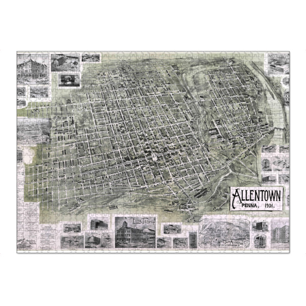 Puzzle Ravensburger "Alte Karte von Allentown" artboxONE - Städte,Kartografie