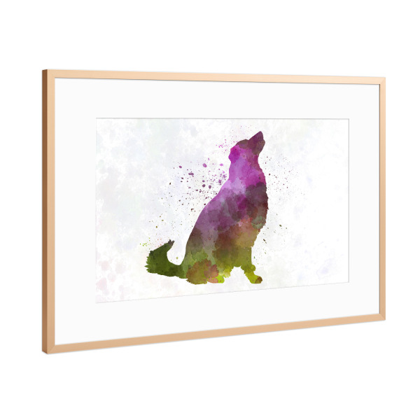 Poster mit Rahmen Kupfer "Karst-Schäferhund in Aquarell" artboxONE - Tiere,Abstrakt - Hund,Haustier,Tier,Säugetier,Aquarell,Illustration,Abstrakt,Bunt