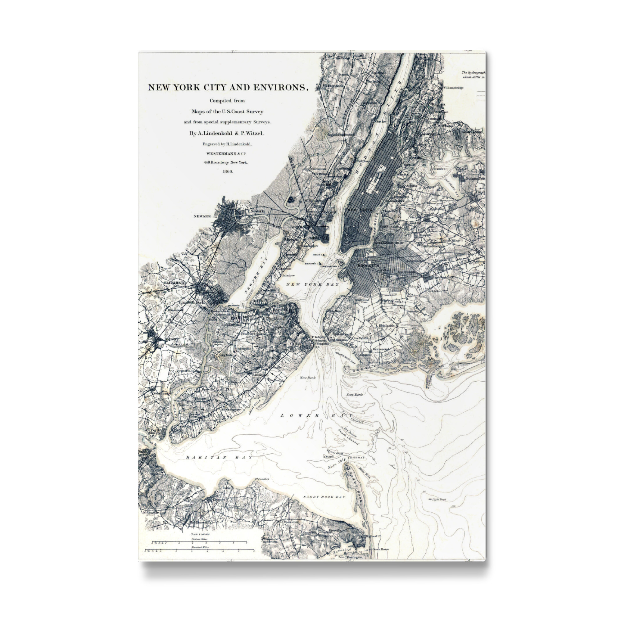 Galerie-Print "Alte Karte New York City" 75x50 cm artboxONE