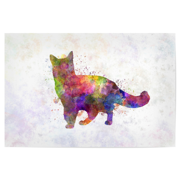 Poster "Somalische Katze im Aquarell" artboxONE - Tiere,Abstrakt - Katzen,Katze,Haustier,Katze,Tier,Aquarell,Zeichnung,Kinderdekoration,Dekoration