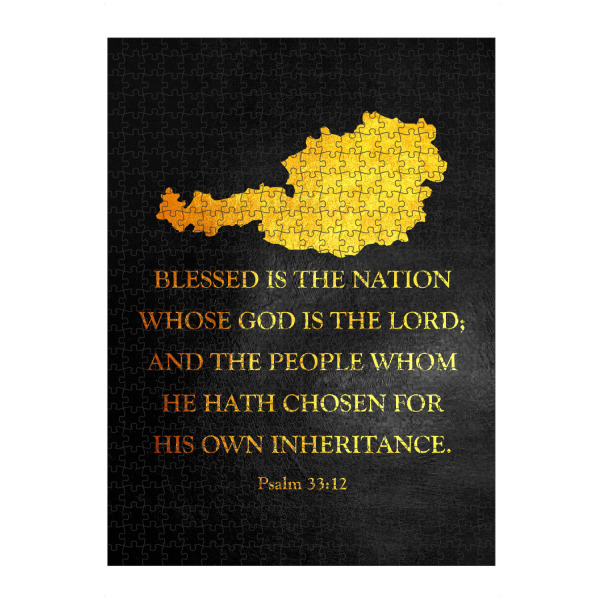 Puzzle Ravensburger "Österreich-Bibelvers-Goldkarte" artboxONE - Reise / Länder - österreich,Gold,Karte - Bild österreich