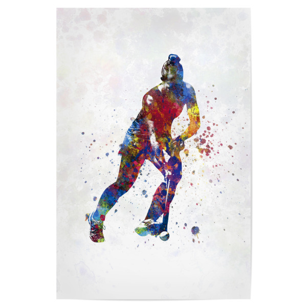 Poster 30x20 cm "Aquarell Feldhockey-b" artboxONE - Abstrakt,Sport