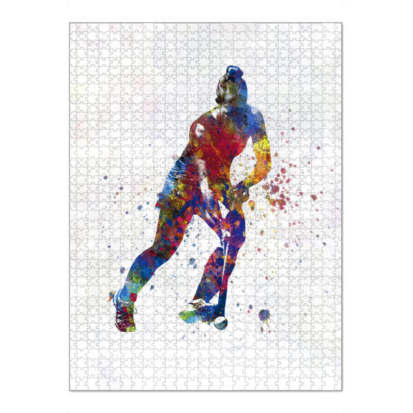 Puzzle Ravensburger "Aquarell Feldhockey-b" artboxONE - Abstrakt,Sport